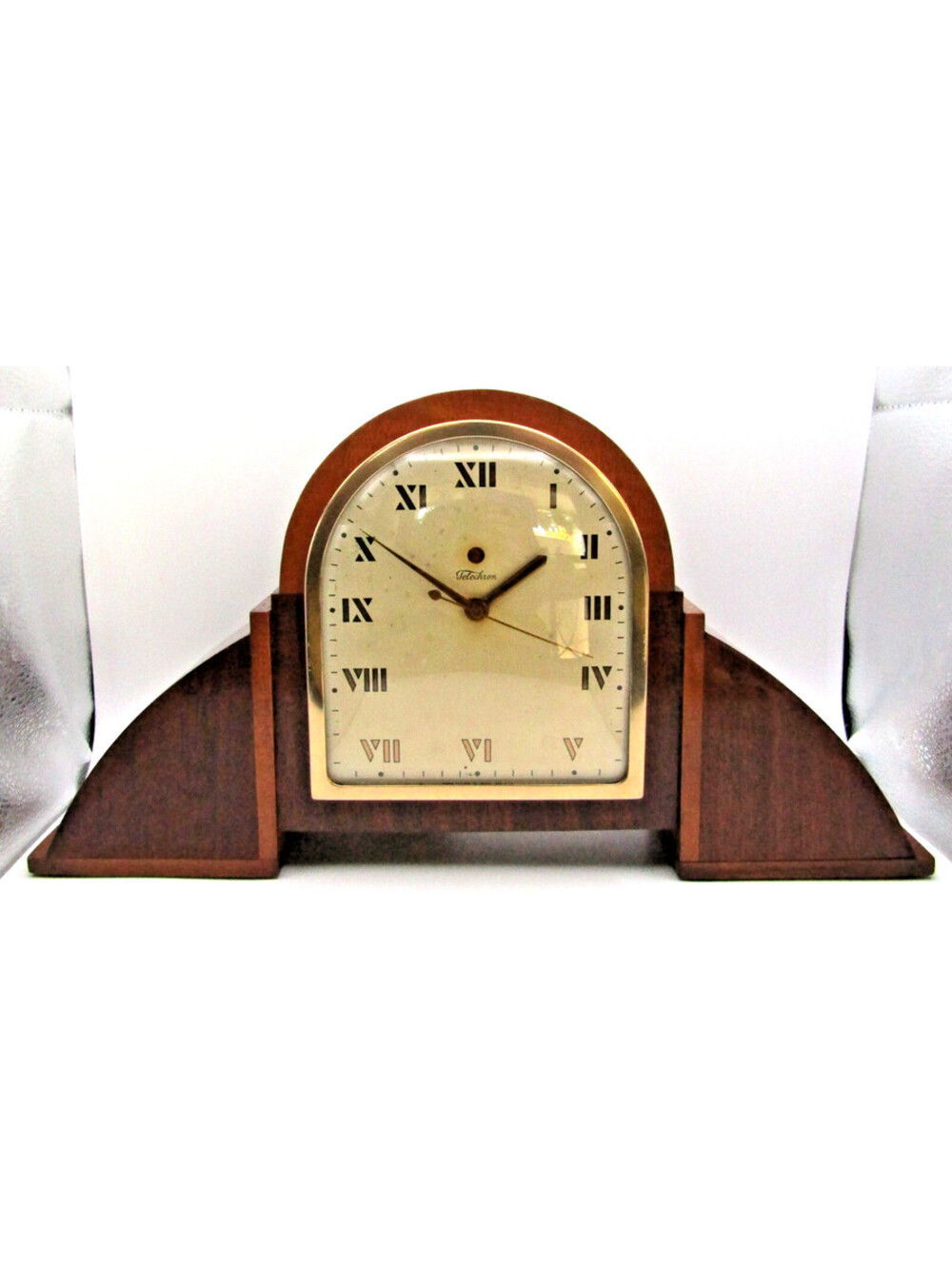 1935 Warren Telechron Co. The Brandon Clock Brown Mahogany and Maple Finish